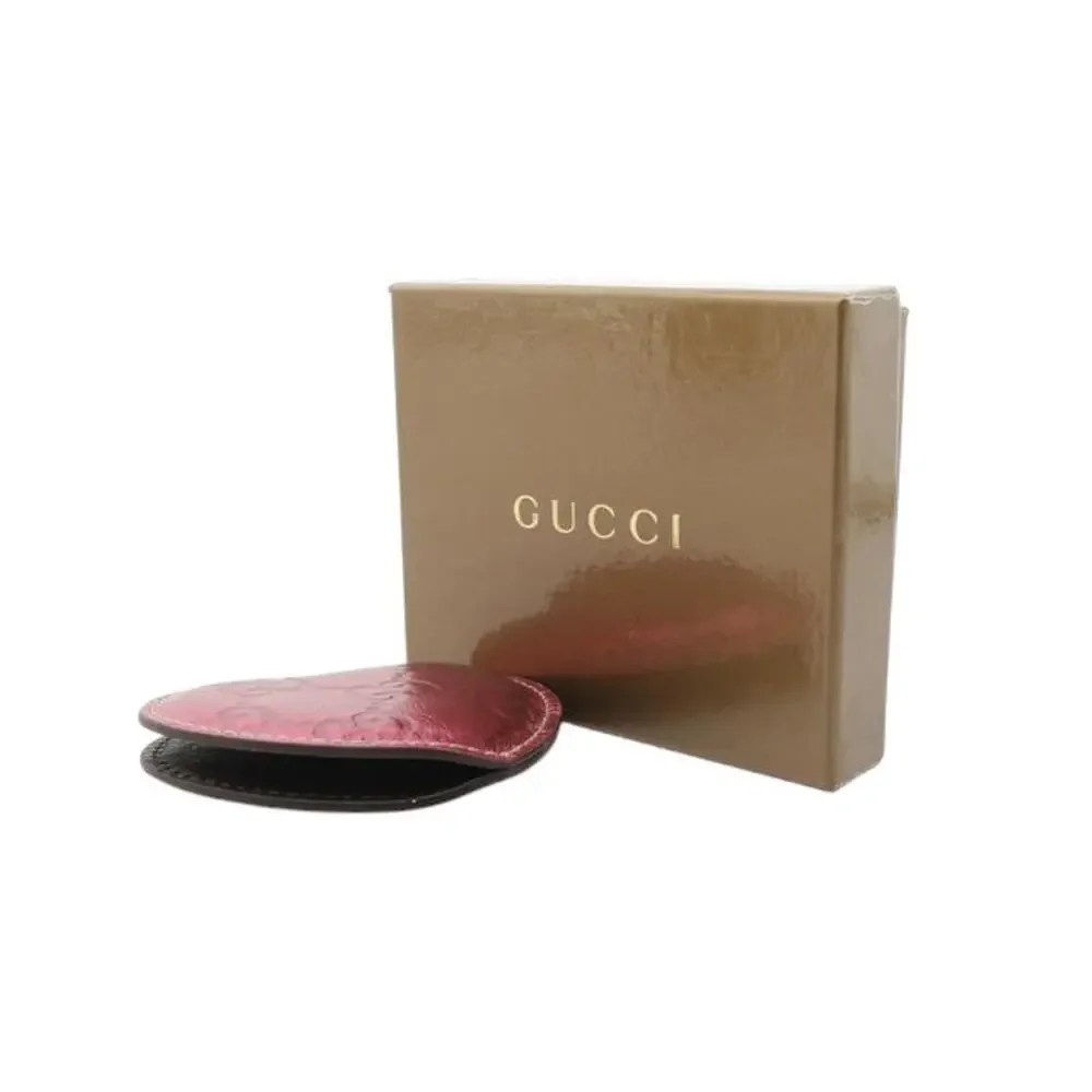 6925 - Gucci Guccissima Heart Compact Mirror GG Monogram 5cm Gold Trim